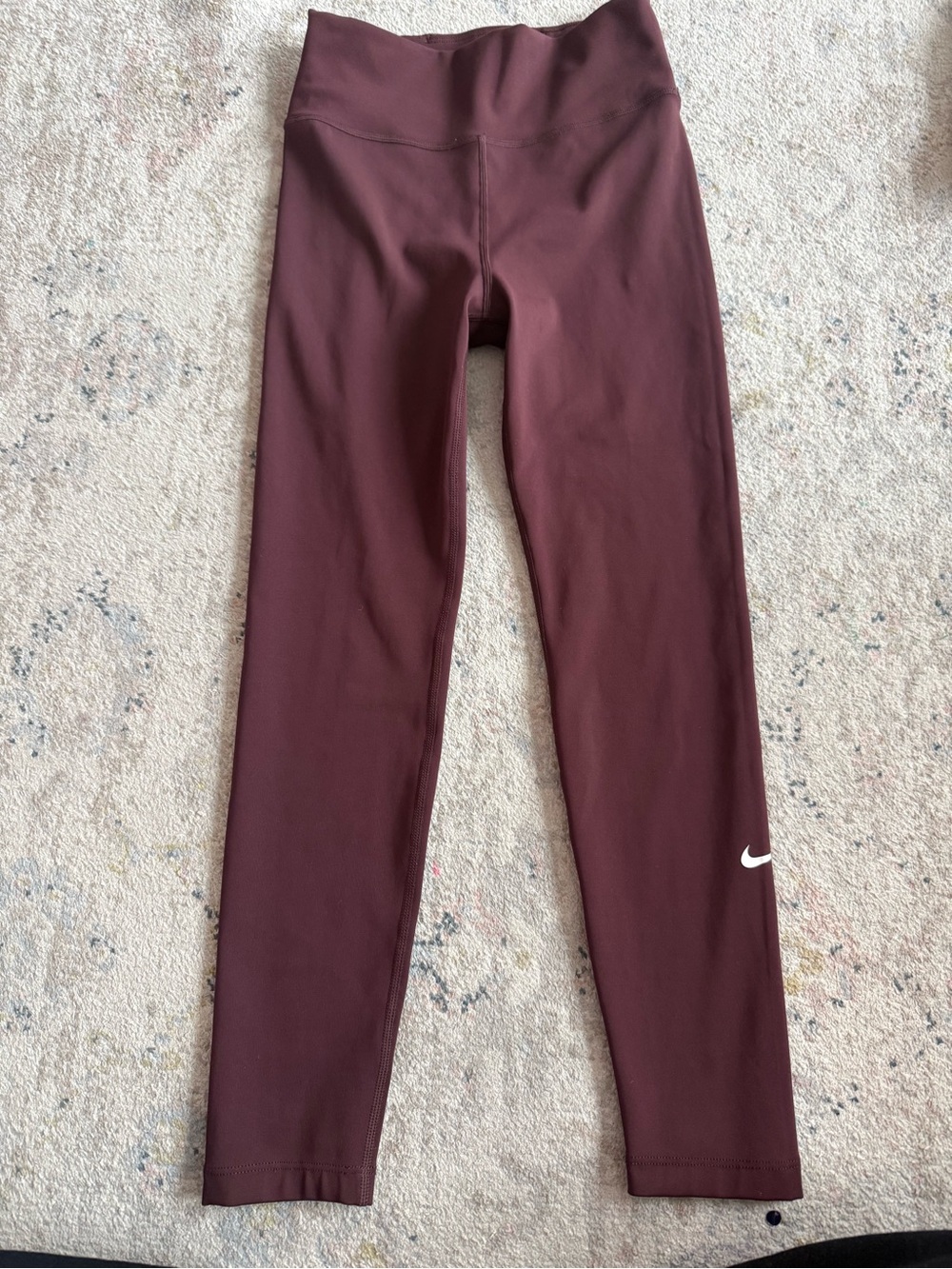 Nike Kids Maroon High-Waist Performance Leggings